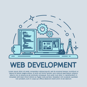 計算機、電話和平板電腦的等距平線圖解。用于演示響應性 web 設計